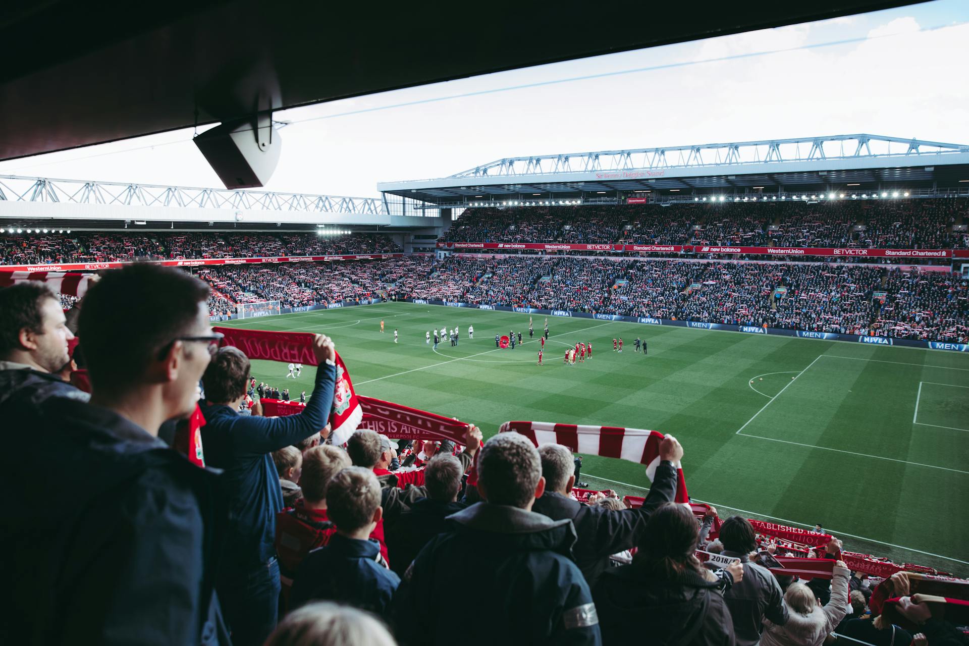 Liverpool football fans enjoying the game